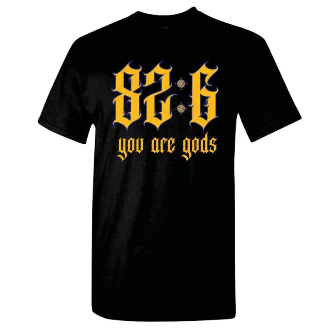 Doer 82:6 You Are Gods Short Sleeve T-Shirts Black